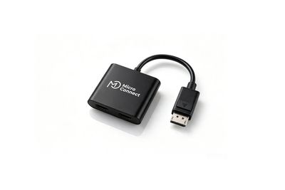 MicroConnect Premium displayPort to 2x  HDMI female MST Hub Splitter