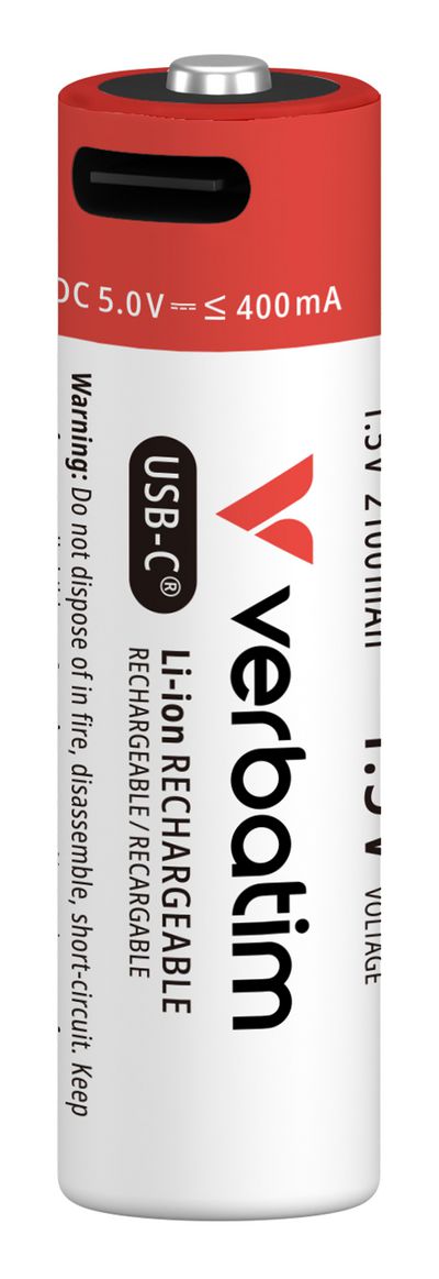 Verbatim V AA USB-C Rechargeable Battery 4Pack