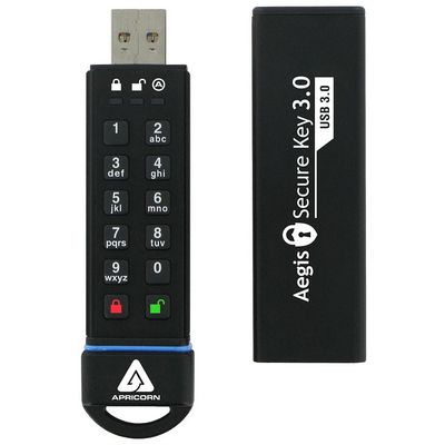 Apricorn Aegis Secure Key USB3 240GB **New Retail** USB 3.0 Flash Drive 256Bit XTS Hardware Encryption