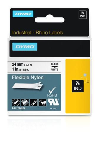 DYMO RHINO Flexible Nylon 24 mmx5,5 Black on White