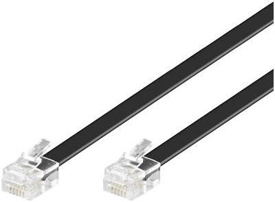 MicroConnect Modular Straight RJ12 6C/6P 6m Black, Flat Cable