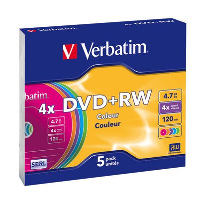 Verbatim Colours 5x DVD+RW 4.7GB