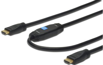 Digitus HDMI High Speed connection  cable, type A, w/ amp. M/M,  40.0m, Full HD, CE, gold, bl ble, type A, w/ amp. M/M, 40. m, Full HD, CE,